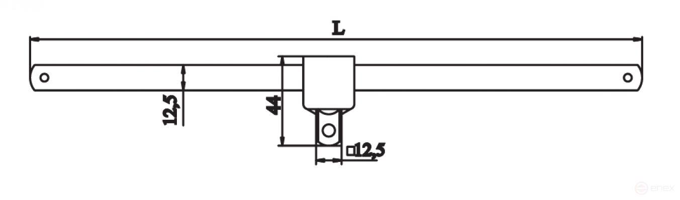 Key with connecting square small 210mm