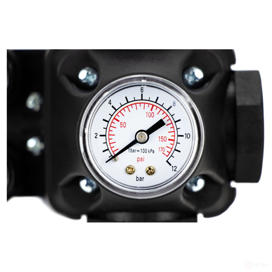 XPD-2-3W, Реле давление в едином пластиковым корпусе с трехвыводным переходником и манометром.