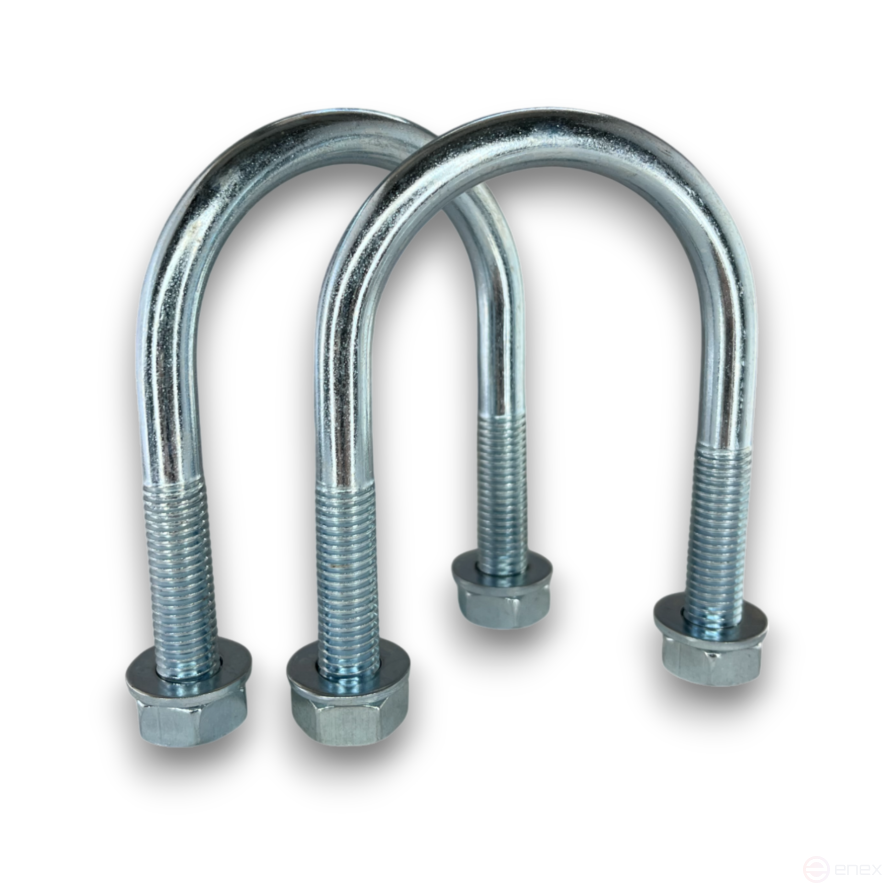 Керн Комплект хомут U образный гост 24137-80 м10х55 + 2 гайки + 2шайбы. Оцинкованный. 10 комплектов RKU00100552010