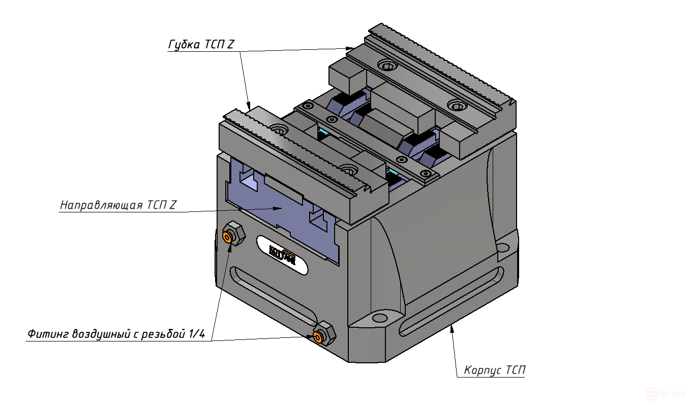 Pneumatic self-centering vise TSP-M (upgraded)