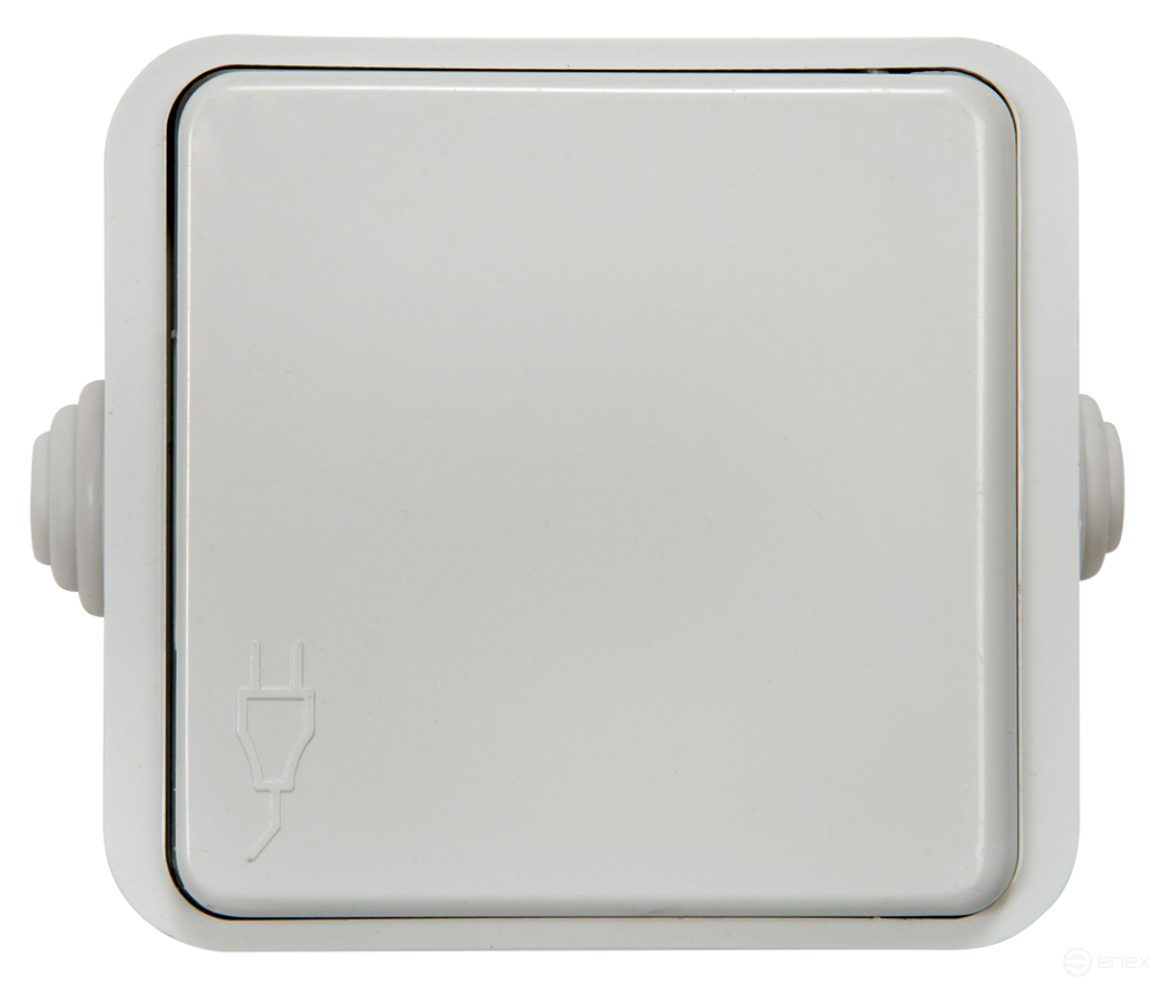 Розетка одинарная с крышкой AQUA белая полугерметичная 3110 IN HOME