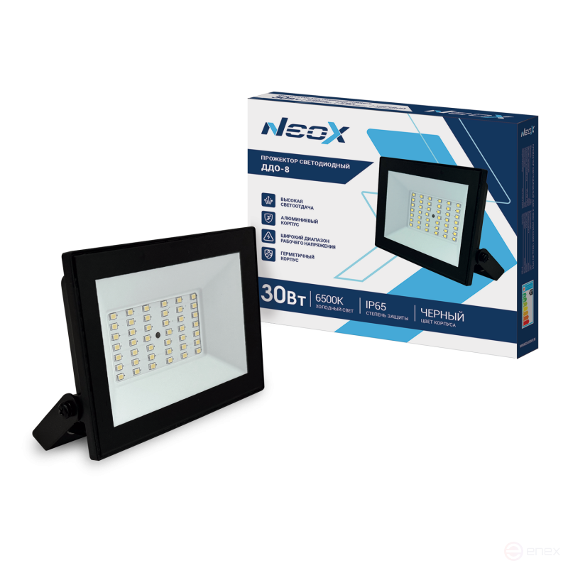 Прожектор светодиодный ДДО-8 30Вт 230В 6500К 3000Лм 100лм/Вт IP65 черный NEOX