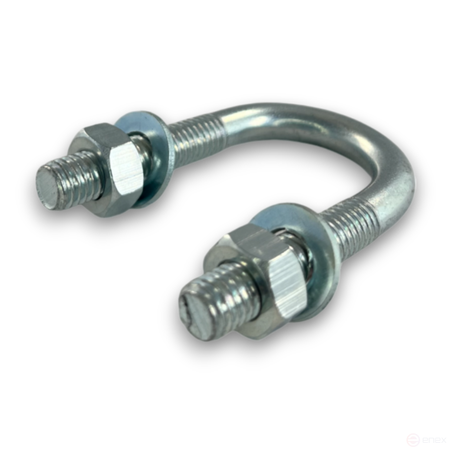 Керн Комплект хомут U образный гост 24137-80 м8х25 + 2 гайки + 2шайбы. Оцинкованный. 10 комплектов RKU00080252010