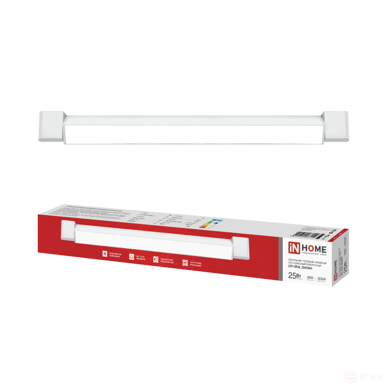 Светильник трековый линейный светодиодный поворотный LTP-OPAL 2540WH 25Вт 4000К 120гр 465мм белый IN HOME