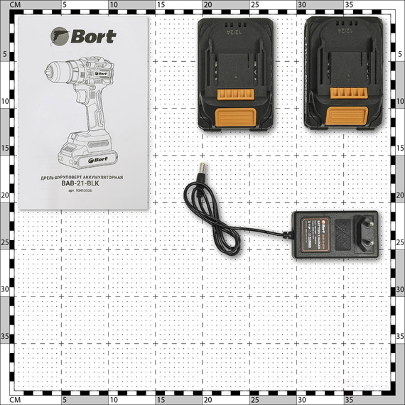 Дрель-шуруповерт аккумуляторная BORT BAB-21-BLK (2x1,5Ah)