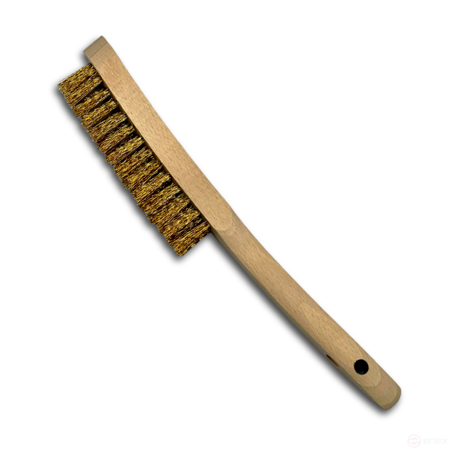 Щетка ручная, 2 рядная, гофрированная латунная проволока MES 0,25 мм