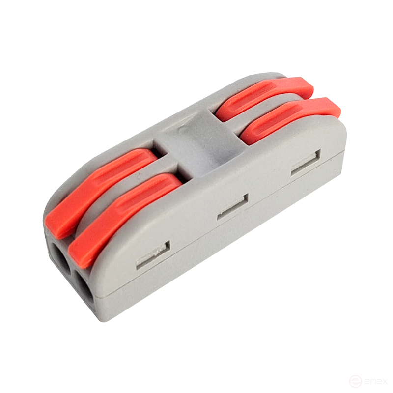 Клемма проходная КП 222-2412 с рычагами 2 полюса 0.08-2.5/4мм2 (10шт./уп.) IN HOME