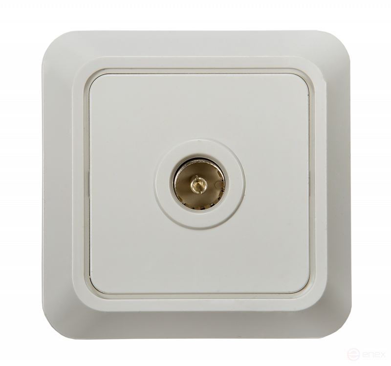 Розетка телевизионная BOLLETO белая накладная 7027 IN HOME