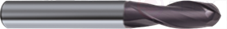 Monolithic carbide universal radius milling cutter with central cutter, MFRN 2 series, d-5 mm