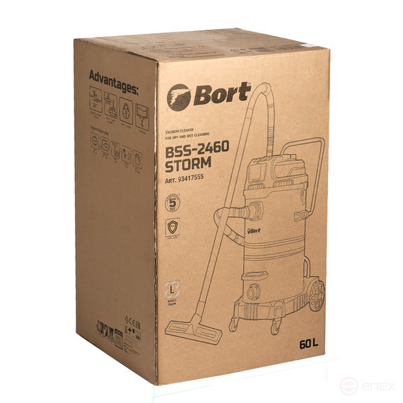 Vacuum cleaner for dry and wet cleaning BORT BSS-2460-STORM