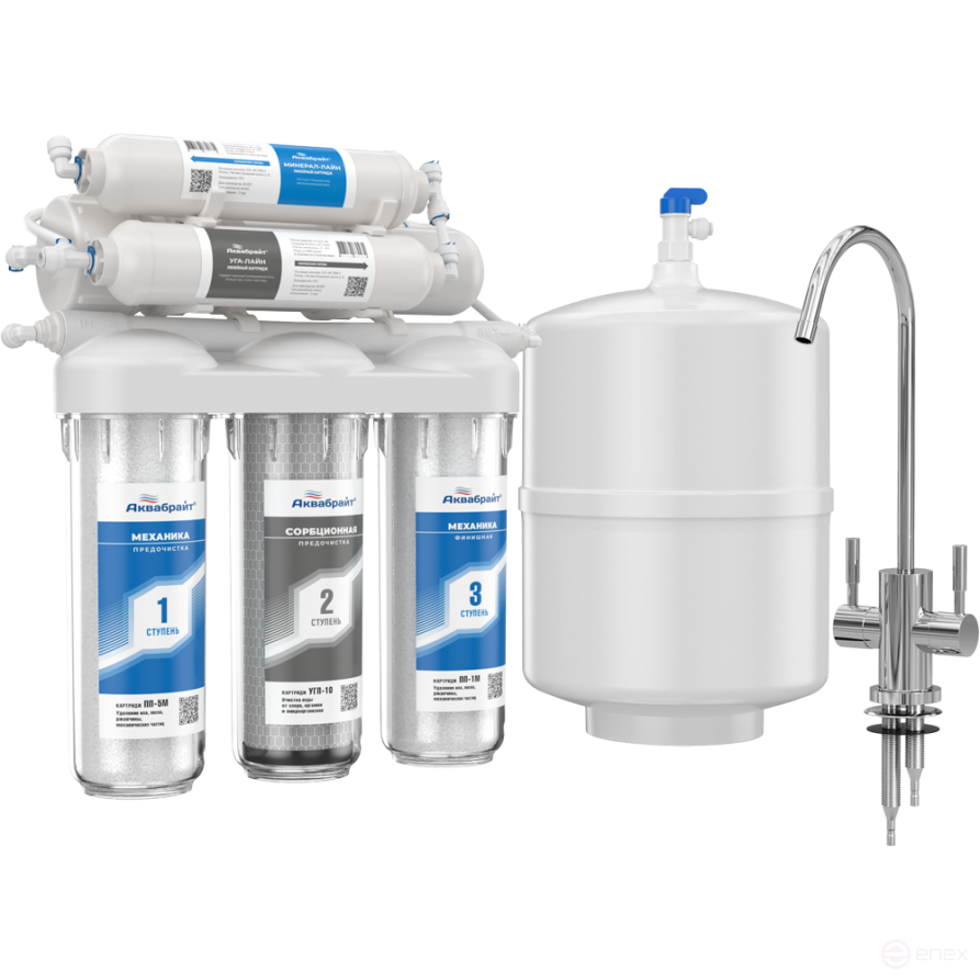 АБФ-ОСМО-6, Система очистки воды обратного осмоса с минерализатором, мембрана VONTRON