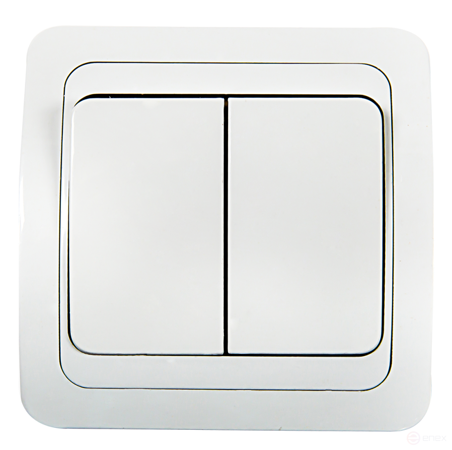 Выключатель двухклавишный CLASSICO белый 2023 IN HOME