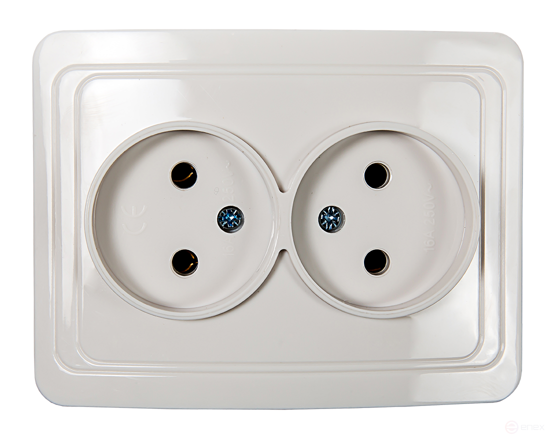 Розетка двойная CLASSICO белая 2102 IN HOME