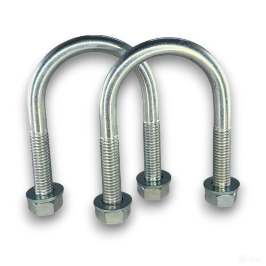 Керн Комплект хомут U образный гост 24137-80 м8х40 + 2 гайки + 2шайбы. Оцинкованный. 10 комплектов RKU00080402010