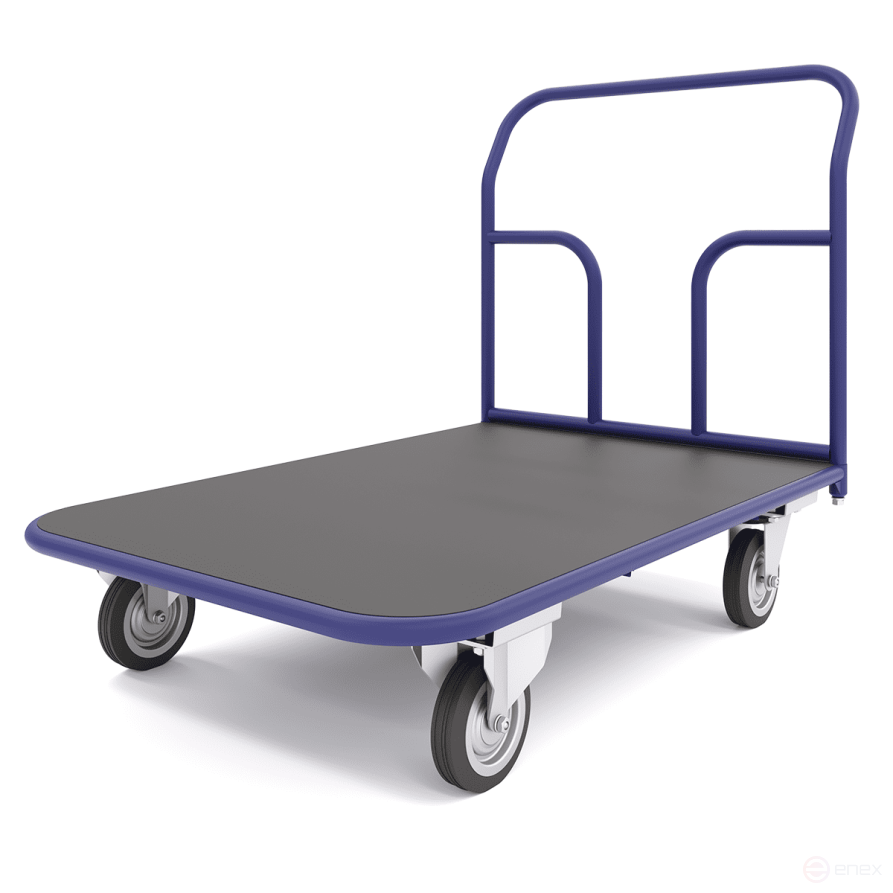 Platform trolley with rubber coating TPR 5 (700x1200mm) wheels d160mm