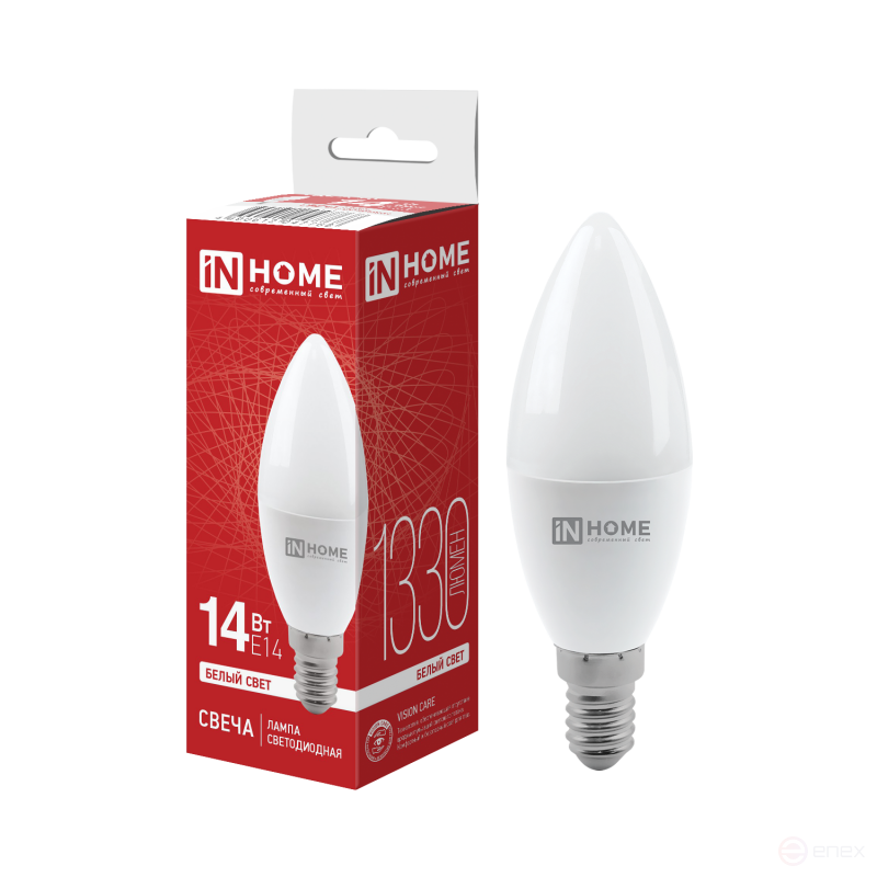 Лампа светодиодная LED-СВЕЧА-VC 14Вт 230В E14 4000K 1330Лм IN HOME