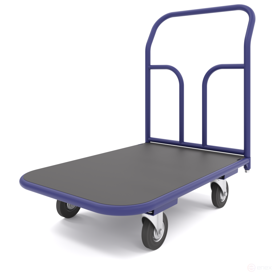Platform trolley with rubber coating TPR 5 (700x1200mm) wheels d160mm
