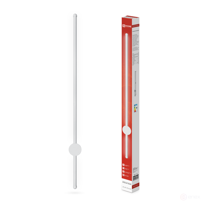 LED Lamp ESTETIKA ART-100B-40WH 20W 230V 4000K 1400Lm 1000x60x98 White IN HOME