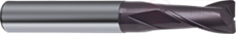 Monolithic carbide universal milling cutter with angular radius and central cut, MFN 2-R series, d-20 mm, r - 2 mm