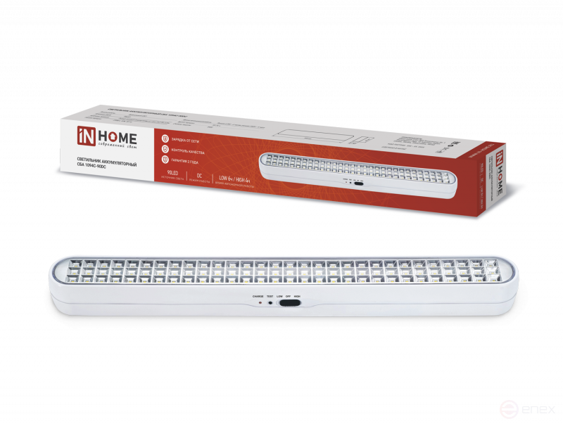Светильник светодиодный аварийный СБА 1094-90DC 90LED 2.0Ah lithium battery DC IN HOME