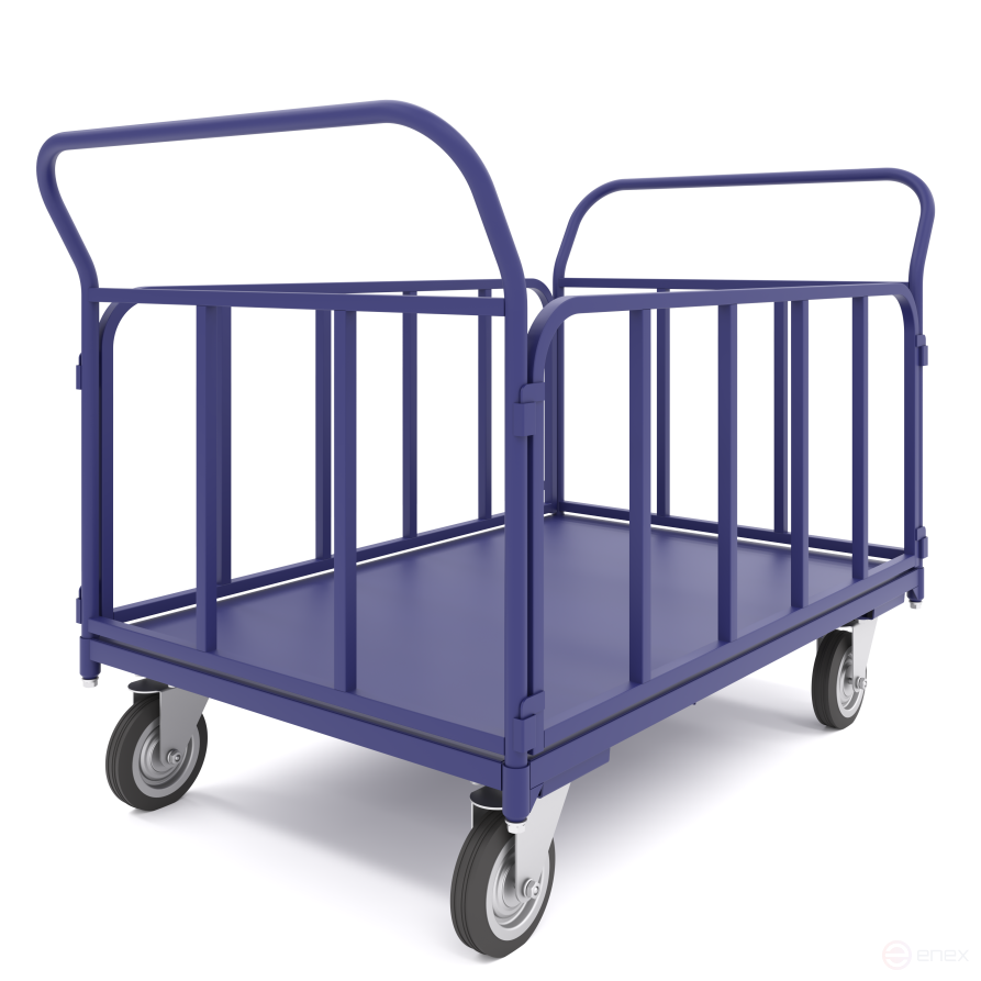 Platform trolley with tubular sides TB 2 (600x900) wheels d125mm