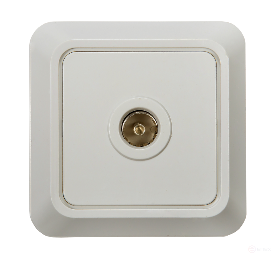 Розетка телевизионная BOLLETO белая накладная 7027 IN HOME