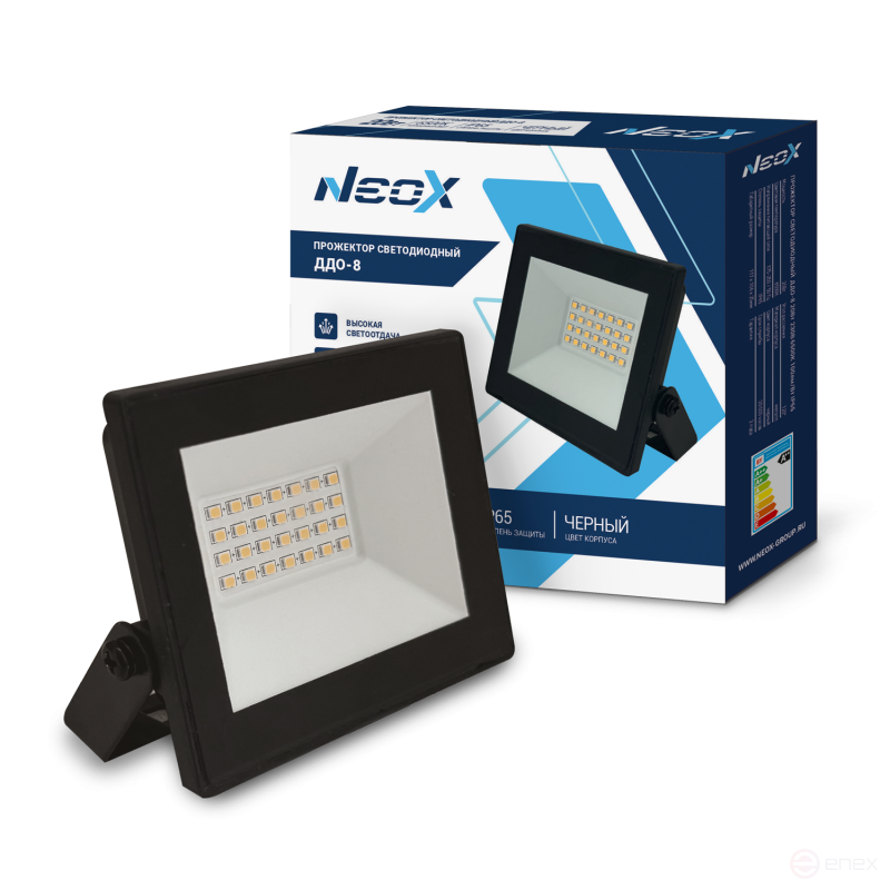 Прожектор светодиодный ДДО-8 20Вт 230В 6500К 2000Лм 100лм/Вт IP65 черный NEOX