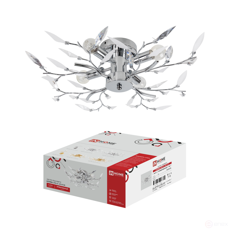 Lamp chandelier MODERN LORA-CL-4E14-CH 4xE14 chrome plated IN HOME