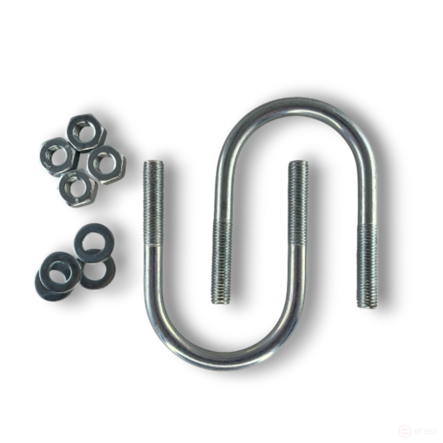 Керн Комплект хомут U образный гост 24137-80 м10х60 + 2 гайки + 2шайбы. Оцинкованный. 10 комплектов RKU00100602010