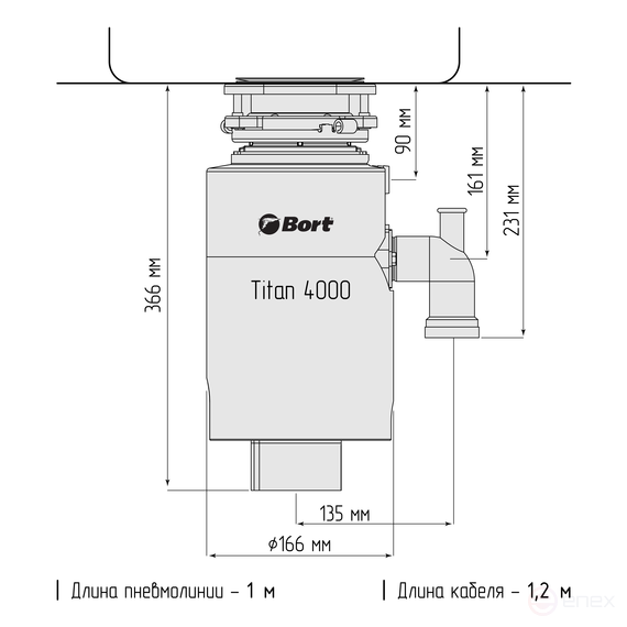 Измельчитель пищевых отходов BORT TITAN 4000