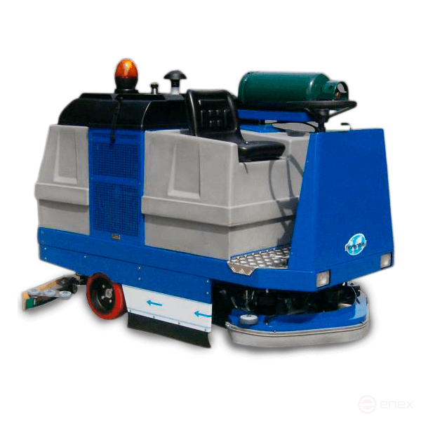 Scrubbing machine with operator