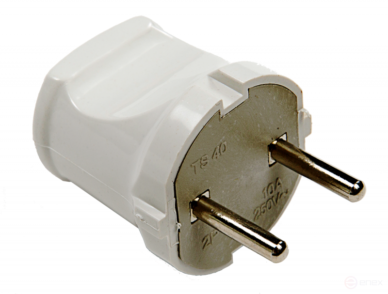 Вилка прямая 10А белая 4142 IN HOME