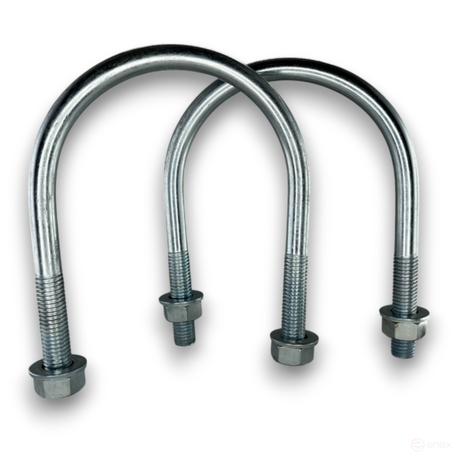 Керн Комплект хомут U образный гост 24137-80 м12х100 + 2 гайки + 2шайбы. Оцинкованный. 5 комплектов RKU00121002005