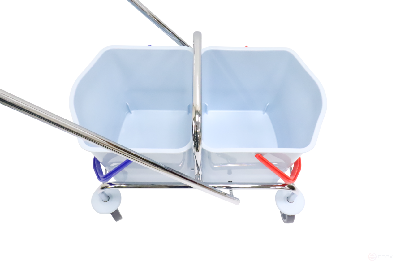 ACG Тележка ACG 2х25 л с отжимом ведра СЕРЫЕ база хром