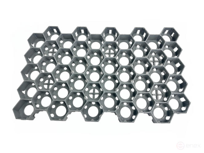 Lawn grate for garden paths and parking 1 piece set color grey