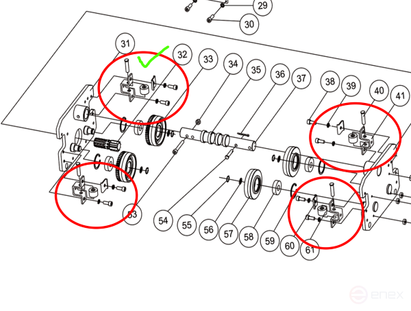 Side support wheel girder on carriage 3T set of 4 pcs