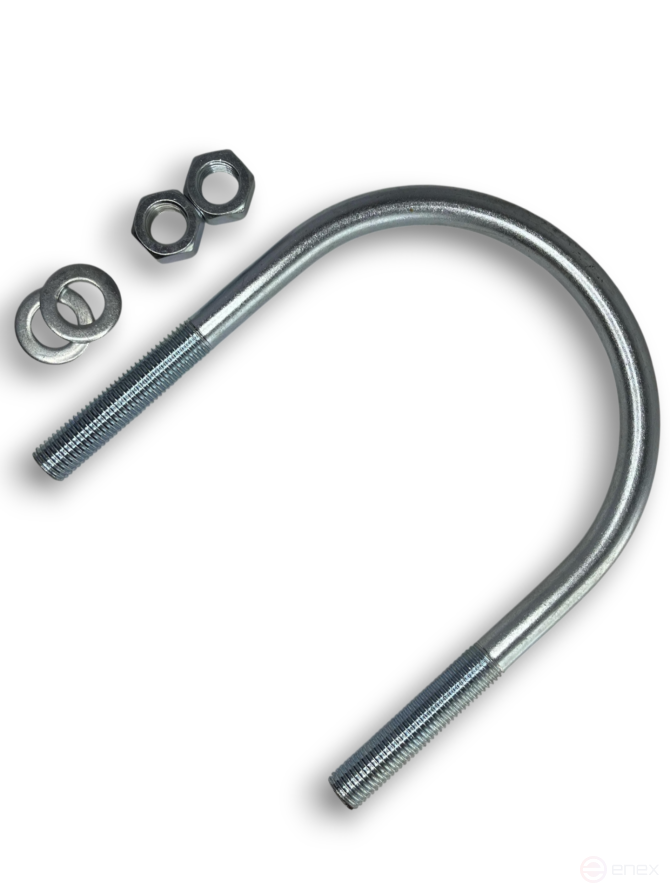 Керн Комплект хомут U образный гост 24137-80 м16х145 + 2 гайки + 2шайбы. Оцинкованный. 1 комплект RKU00161452001