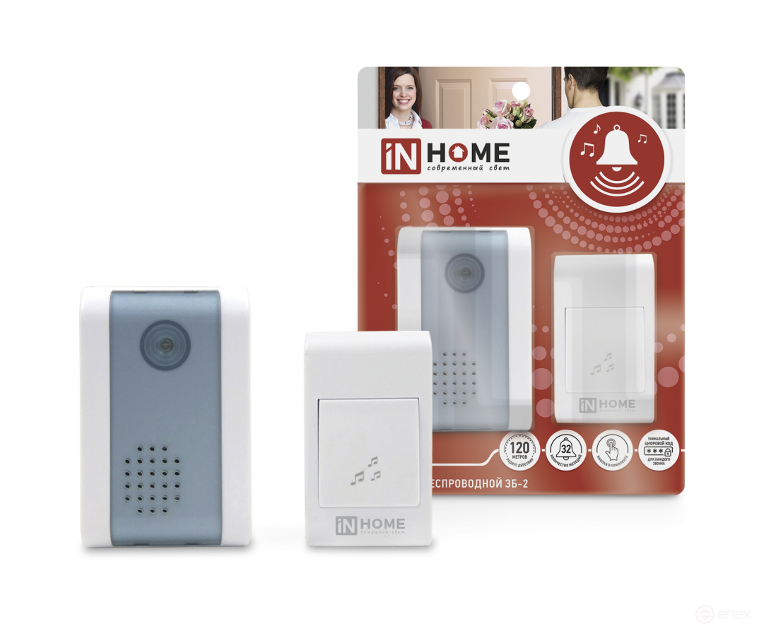 Call Wireless ZB-2 32 Melodies 120m Digitally Encoded with WHITE-GRAY Button IN HOME