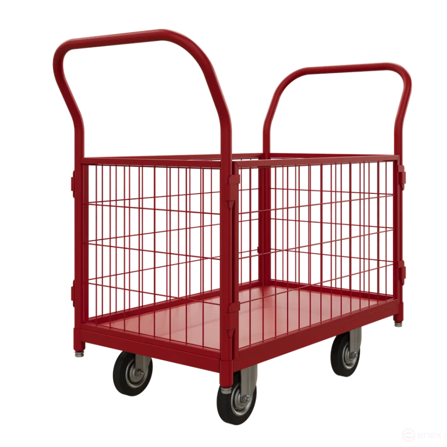 Тележка платформенная с бортами ТС 1 RT (500х800) колёса d 125