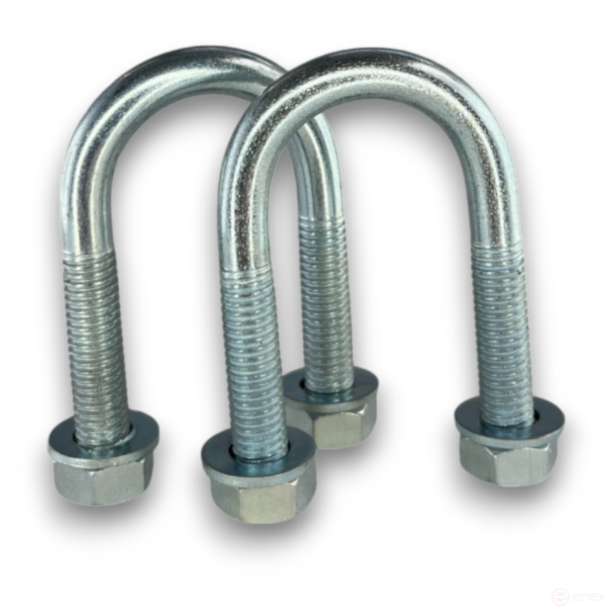 Керн Комплект хомут U образный гост 24137-80 м8х28 + 2 гайки + 2шайбы. Оцинкованный. 10 комплектов RKU00080282010