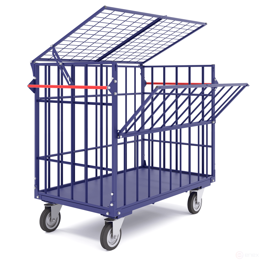 Tubular container without lid KTM 6 (800x1200x920mm) wheels d200mm.