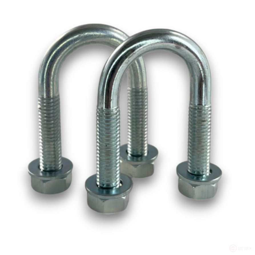 Керн Комплект хомут U образный гост 24137-80 м8х25 + 2 гайки + 2шайбы. Оцинкованный. 10 комплектов RKU00080252010