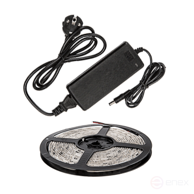 Набор светодиодная лента LS 50СW-60/33-5-AP 60LED 72Вт IP33 6000K холодный белый 5м, адаптер IN HOME