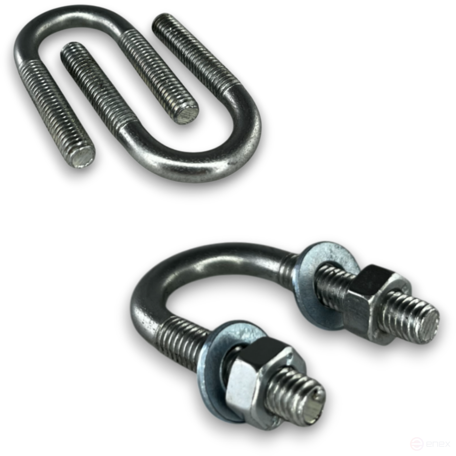 Керн Комплект хомут U образный гост 24137-80 м6х16 + 2 гайки + 2шайбы. Оцинкованный. 10 комплектов RKU00060162010