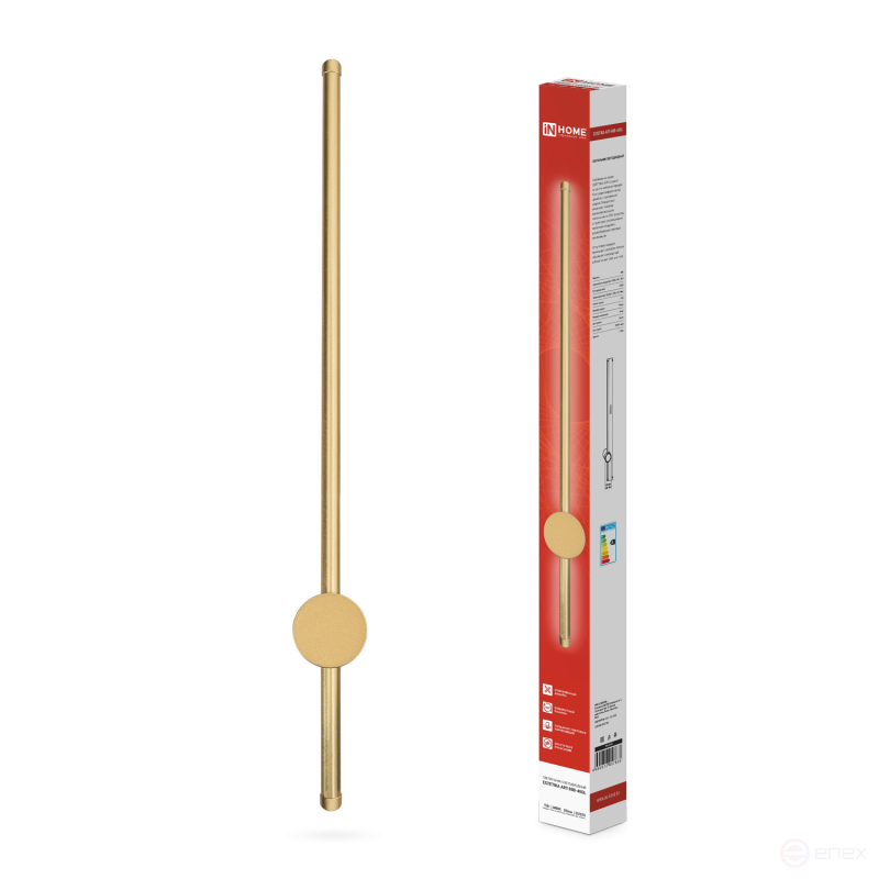 LED Lamp ESTETIKA ART-80B-40GL 15W 230V 4000K 1050Lm 800x60x98 Gold IN HOME