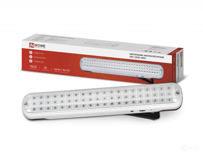 Светильник светодиодный аварийный СБА 1093С-90DC 90LED Li-ion DC IN HOME