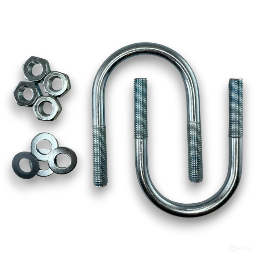 Керн Комплект хомут U образный гост 24137-80 м10х55 + 2 гайки + 2шайбы. Оцинкованный. 10 комплектов RKU00100552010