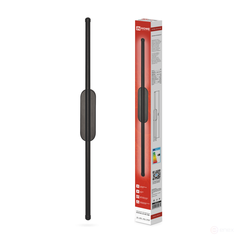 Светильник светодиодный ESTETIKA LUV-60C-40BL 10Вт 230В 4000K 700Лм 600х50x25 черный IN HOME