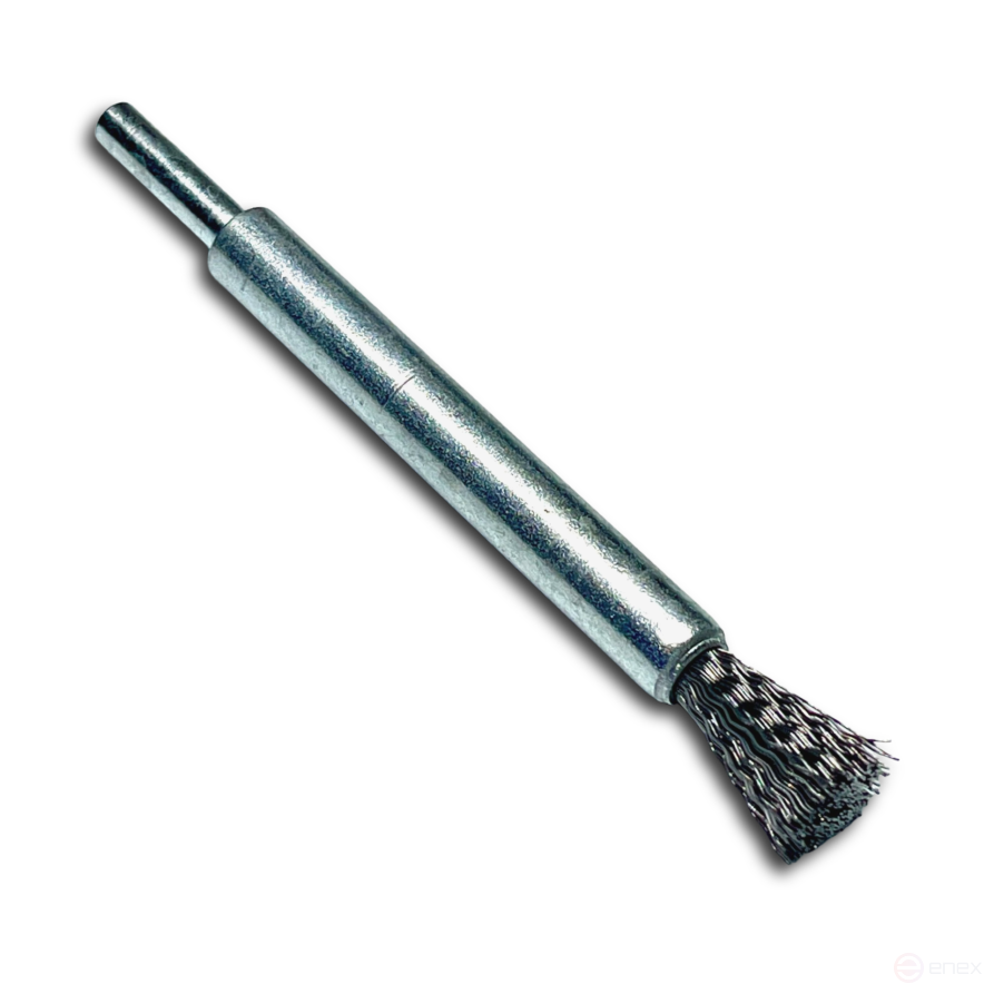 Brush, corrugated brush, D12 mm, shank 6 mm, length 120 mm, steel corrugated wire STA 0.50 mm, length of the working part 20 mm