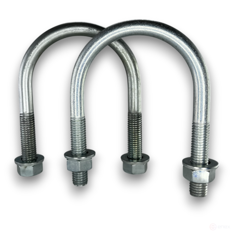 Керн Комплект хомут U образный гост 24137-80 м12х75 + 2 гайки + 2шайбы. Оцинкованный. 5 комплектов RKU00120752005